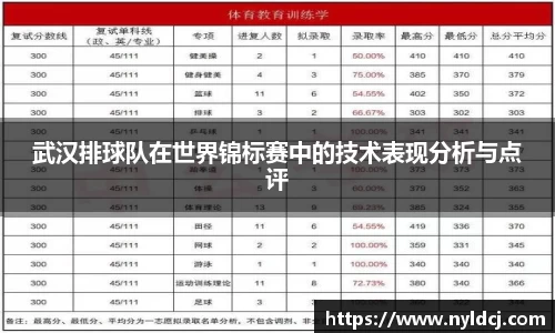 武汉排球队在世界锦标赛中的技术表现分析与点评